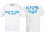 Frauen T-Shirt - Ostdeutschland - No Respect - weiß/blau - Motiv 1