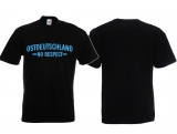 Frauen T-Shirt - Ostdeutschland - No Respect - schwarz/blau - Motiv 2