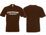 Frauen T-Shirt - Ostdeutschland - No Respect - braun/weiß - Motiv 2