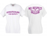 Frauen T-Shirt - Ostdeutschland - No Respect - weiß/lila - Motiv 1