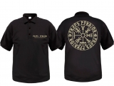 Polo-Shirt - Aryan Warrior - Vegvisir Runenschrift - schwarz/beige