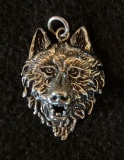 Silber Kettenanhänger - Wolfskopf aus Silber 925