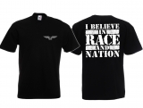 Frauen T-Shirt - Race & Nation - schwarz/weiß - kleiner Brustdruck