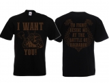Frauen T-Shirt - I want You - For the battle of Ragnarok - schwarz/braun