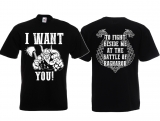 Frauen T-Shirt - I want You - For the battle of Ragnarok - schwarz/weiß