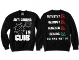 Pullover - Anti Corona Club - 1G Gesund - schwarz