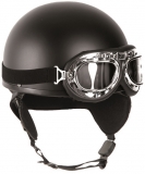 Helm - Halbschale mit Brille - schwarz
