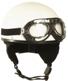 Helm - Halbschale mit Brille - weiß