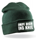 Mütze - BD - Impf dich ins Knie - grün/weiß