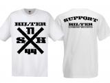 Frauen T-Shirt - Support Hilter - großer Druck - weiß/schwarz