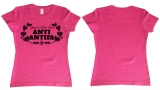 Frauen T-Shirt - Support your Local Anti-Antifa - Brustdruck - pink