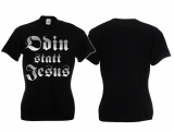 Frauen T-Shirt - Odin statt Jesus - Motiv 3 - schwarz/silber
