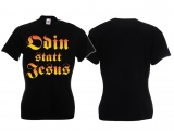 Frauen T-Shirt - Odin statt Jesus - Motiv 3 - schwarz/bunt
