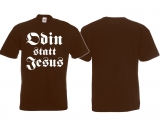 Frauen T-Shirt - Odin statt Jesus - Motiv 3 - braun