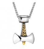 Halskette - Thors Hammer - Schlachtengesang - silber/gold Optik