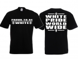 Frauen T-Shirt - Proud to be White - schwarz/weiß