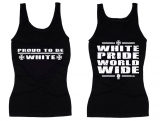 Frauen Top - Proud to be White - schwarz/weiß