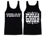 Muskelshirt/Tank Top - Proud to be White - schwarz/weiß