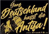 Ganz Deutschland hasst die Antifa Motiv 2 - Aufkleber Paket 10 Stück