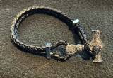 Armband - Thorshammer - Leder mit Edelstahl Schiebe Verschluss