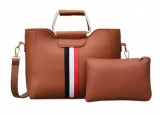 Frauen Handtasche - Stripe - hellbraun - mit Geldbeutel+++Einzelstück+++