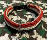 Hundehalsband - schwarz-weiß-rot - Paracord - massive - klein