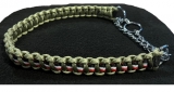 Hundehalsband - Cobra - oliv - schwarz-weiß-rot - Variante 1
