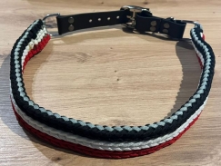 Hundehalsband - schwarz-weiß-rot - massiv - groß - Germania