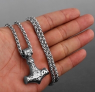 Halskette - Thors Hammer - der Mächtige - silber Optik