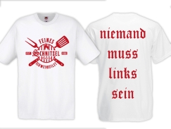 Frauen T-Shirt - Feines Schnitzel Schweinsfilet - weiß/rot