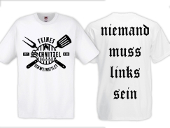 Frauen T-Shirt - Feines Schnitzel Schweinsfilet - weiß/schwarz