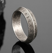 Ring - Nordischer Futhark Ring - Antique Silber Optik