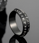 Ring - Nordischer Futhark Ring - schwarz