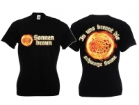 Frauen T-Shirt - Sonnenbraun - schwarz
