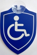 Schild mit Saugnapf - Rollstuhlfahrer