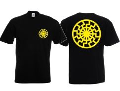 Frauen T-Shirt - Schwarze Sonne - gelb Motiv 1