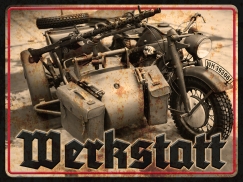 Blechschild - 30x40cm - Werkstatt - Wehrmachts Krad