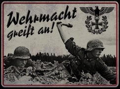 Holzschild - 20x30cm - Wehrmacht greift an
