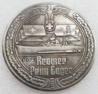 Medallie - Kreuzer Prinz Eugen - silbern - Sammleranfertigung
