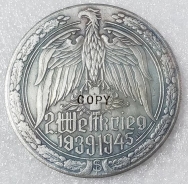Medallie - Erwin Rommel - Generalfeldmarschall - silbern - Sammleranfertigung