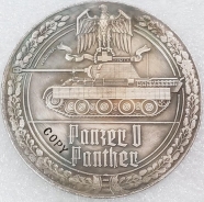 Medallie - Panzer Panther - silbern - Sammleranfertigung