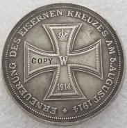Medallie - Erneuerung des Eisernen Kreuzes - silbern - Sammleranfertigung