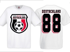 T-Hemd - Fußball - Deutschland - Trikot 88 - Motiv 2 - weiß