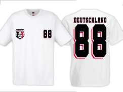 Frauen T-Shirt - Fußball - Deutschland - Trikot 88 - Motiv 1 - weiß