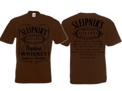 Frauen T-Shirt - Sleipnir - Du trinkst ein Bier, ich einen Whiskey - braun