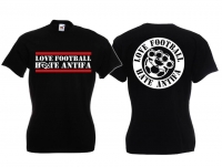 Frauen T-Shirt - Love Football - schwarz