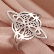 Ring - keltischer Knoten - silber optik
