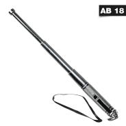 Mini Teleskop Abwehrstock - 12 Zoll - Mit Clip + Handschlaufe - silber