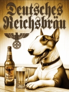 Blechschild - 20x30cm - Reichsbräu - Bullterrier