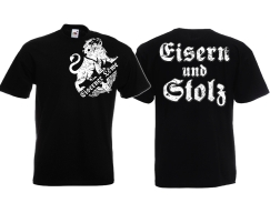 T-Hemd - Eiserner Löwe - Eisern und Stolz - schwarz